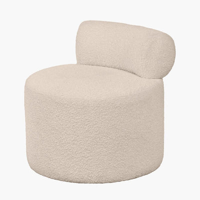 Arles Cream Boucle Round Accent Chair Furniture 