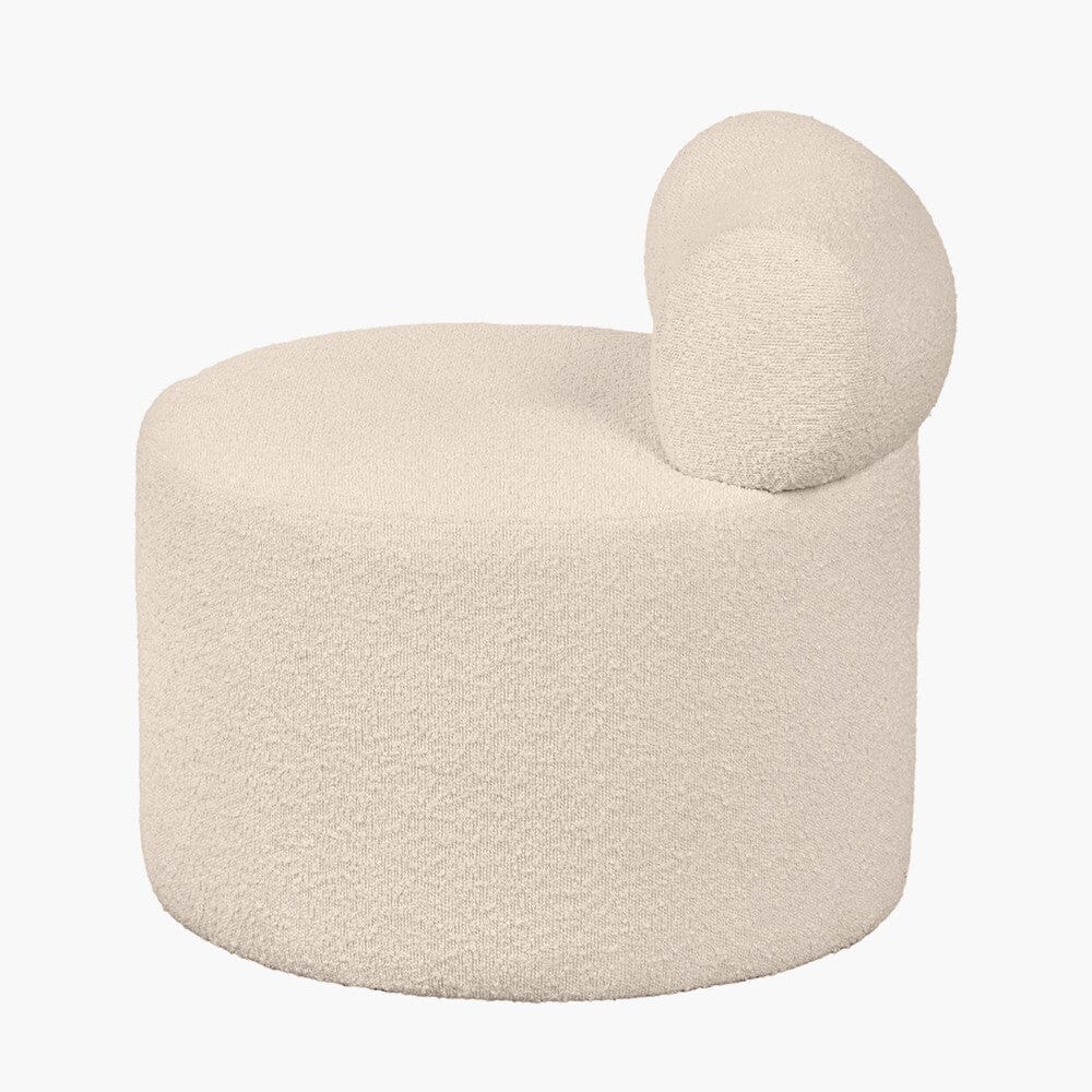 Arles Cream Boucle Round Accent Chair Furniture 