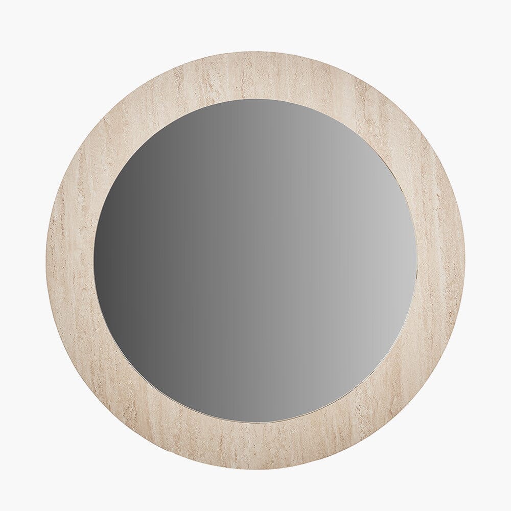 Arnot Travertine Effect Round Mirror Accessories 