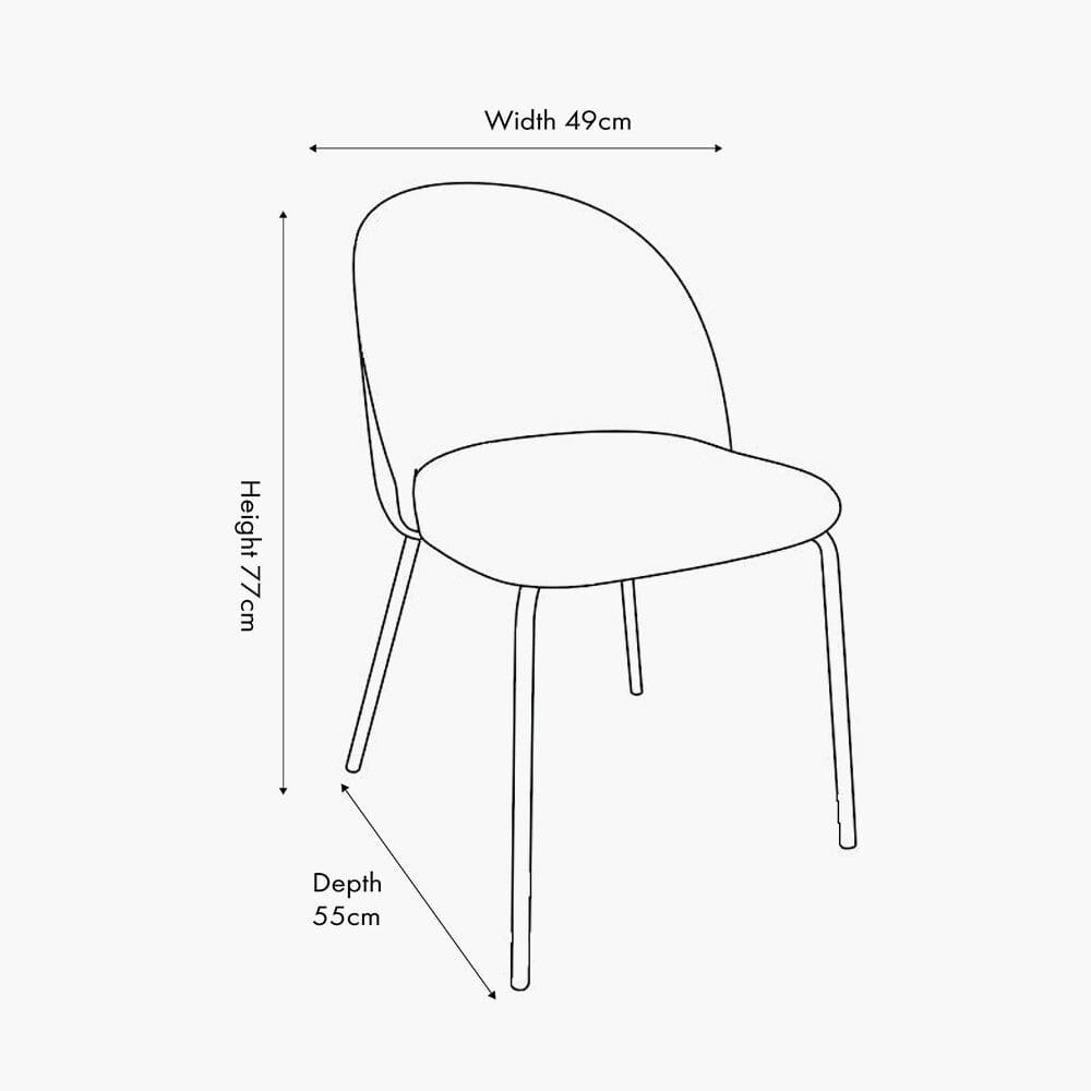 Arte Cream Linen & Black Metal Dining Chair Furniture 