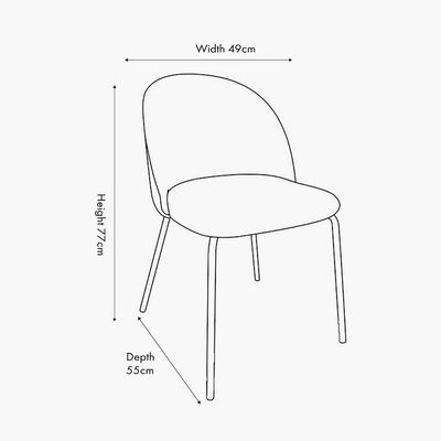 Arte Cream Linen & Black Metal Dining Chair Furniture 