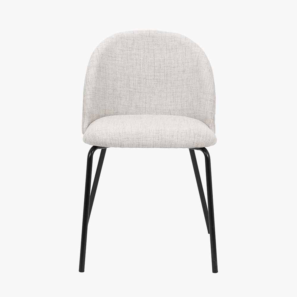 Arte Cream Linen & Black Metal Dining Chair Furniture 