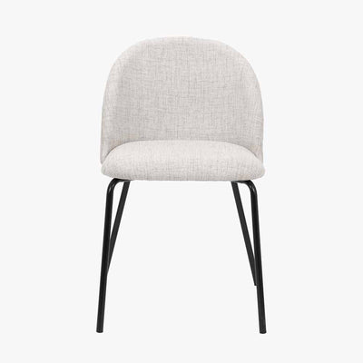 Arte Cream Linen & Black Metal Dining Chair Furniture 