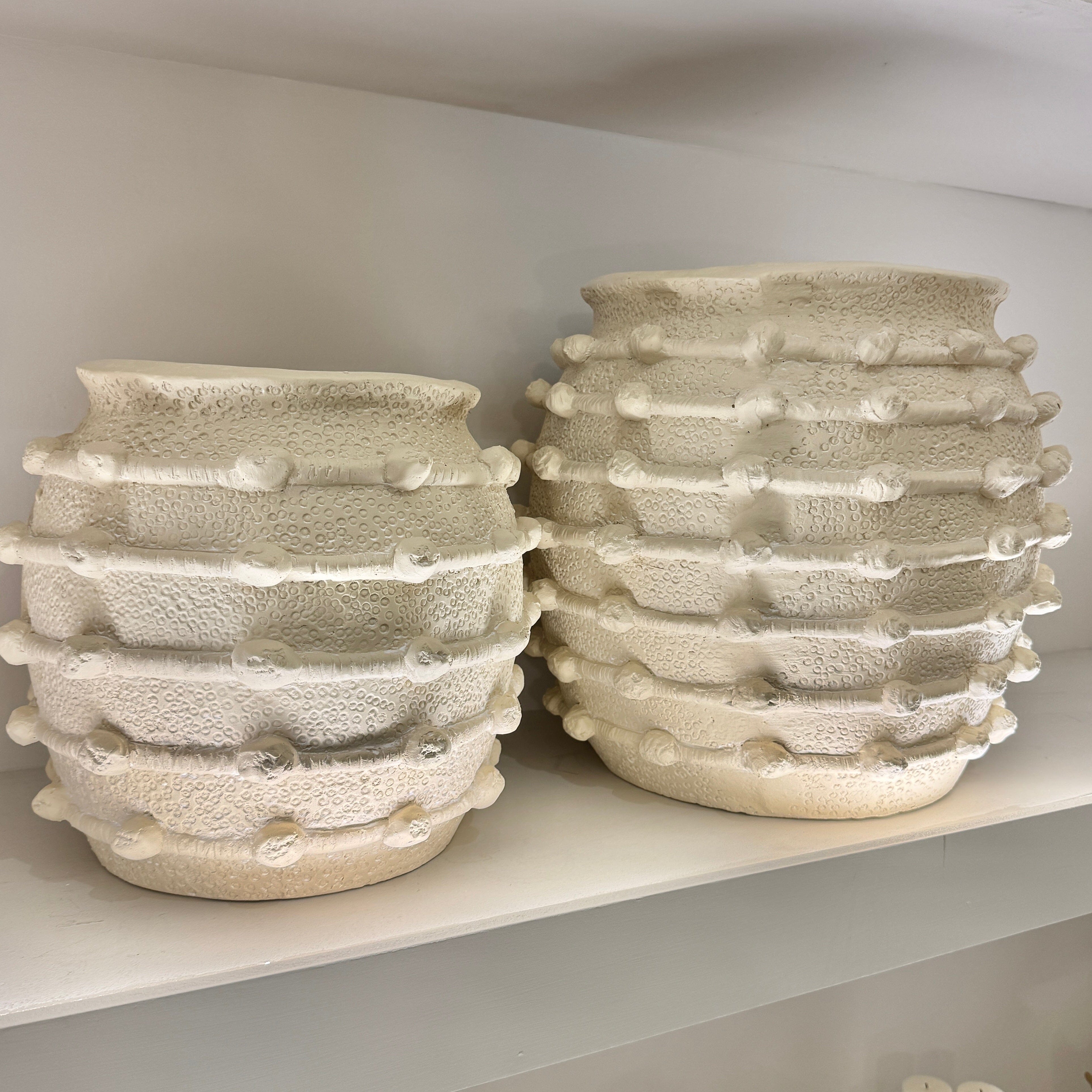 Arya Large Beige Bobble Effect Decorative Planter Accessories 