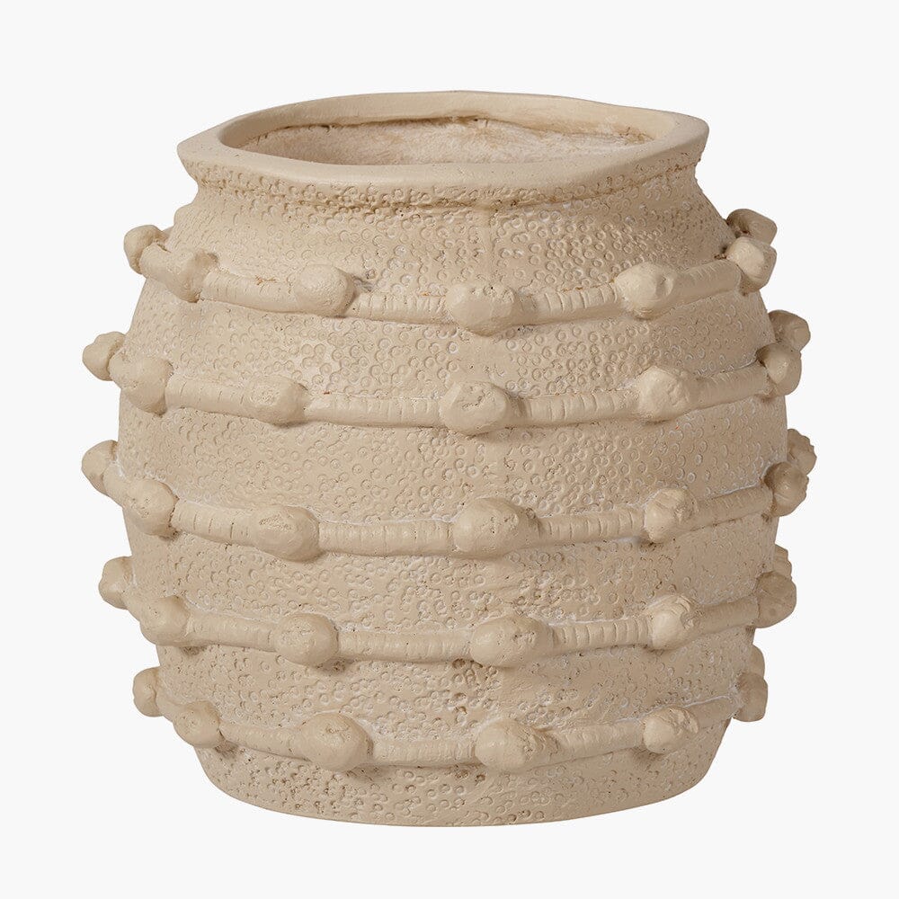Arya Medium Beige Bobble Effect Decorative Planter Accessories 