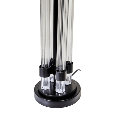 Ashford Black & Glass Table Lamp with Ivory Shade Lighting 