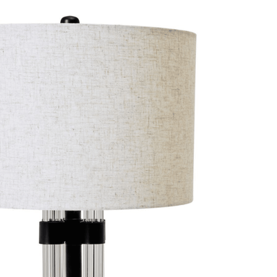 Ashford Black & Glass Table Lamp with Ivory Shade Lighting 