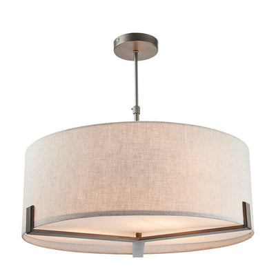 Ashford Bronze & Linen 3 Light Ceiling Pendant Lighting 