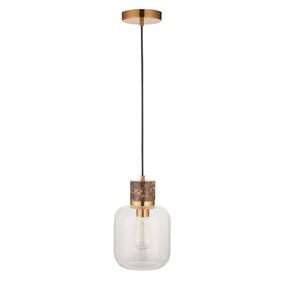 Ashley Brown Marble, Gold & Glass Pendant Ceiling Light Lighting 