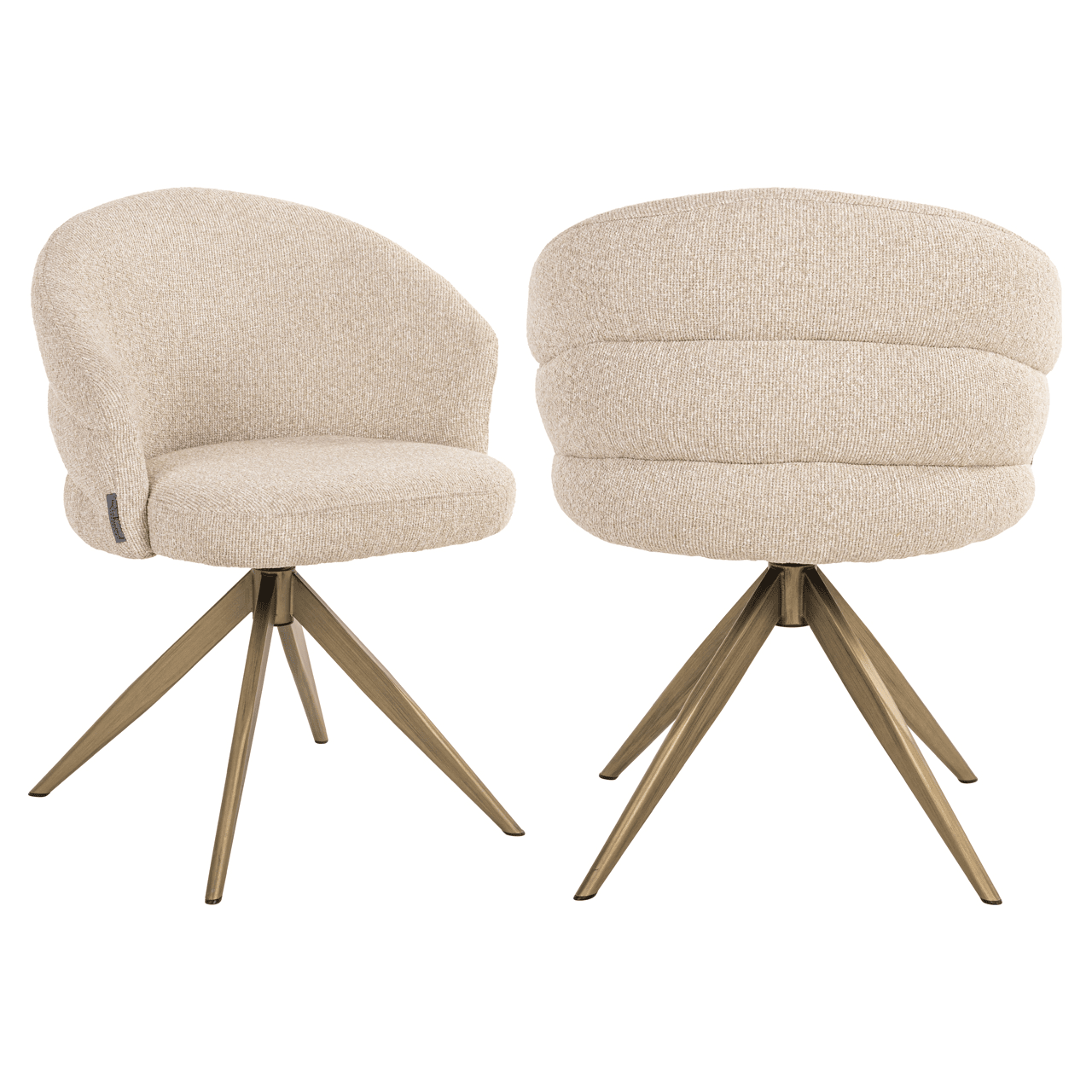 Ashley Vanilla Textured Swivel Dining Chair Furniture 