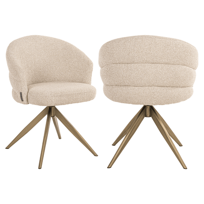 Ashley Vanilla Textured Swivel Dining Chair Furniture 