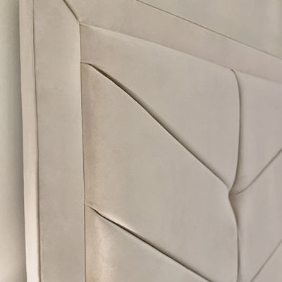 Ashton Vanilla Velvet Premium Chevron Ottoman Storage Bed Beds and Headboards 
