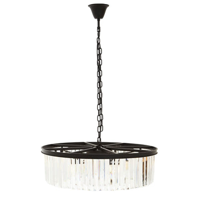Astaire Black Round Crystal Chandelier Lighting 