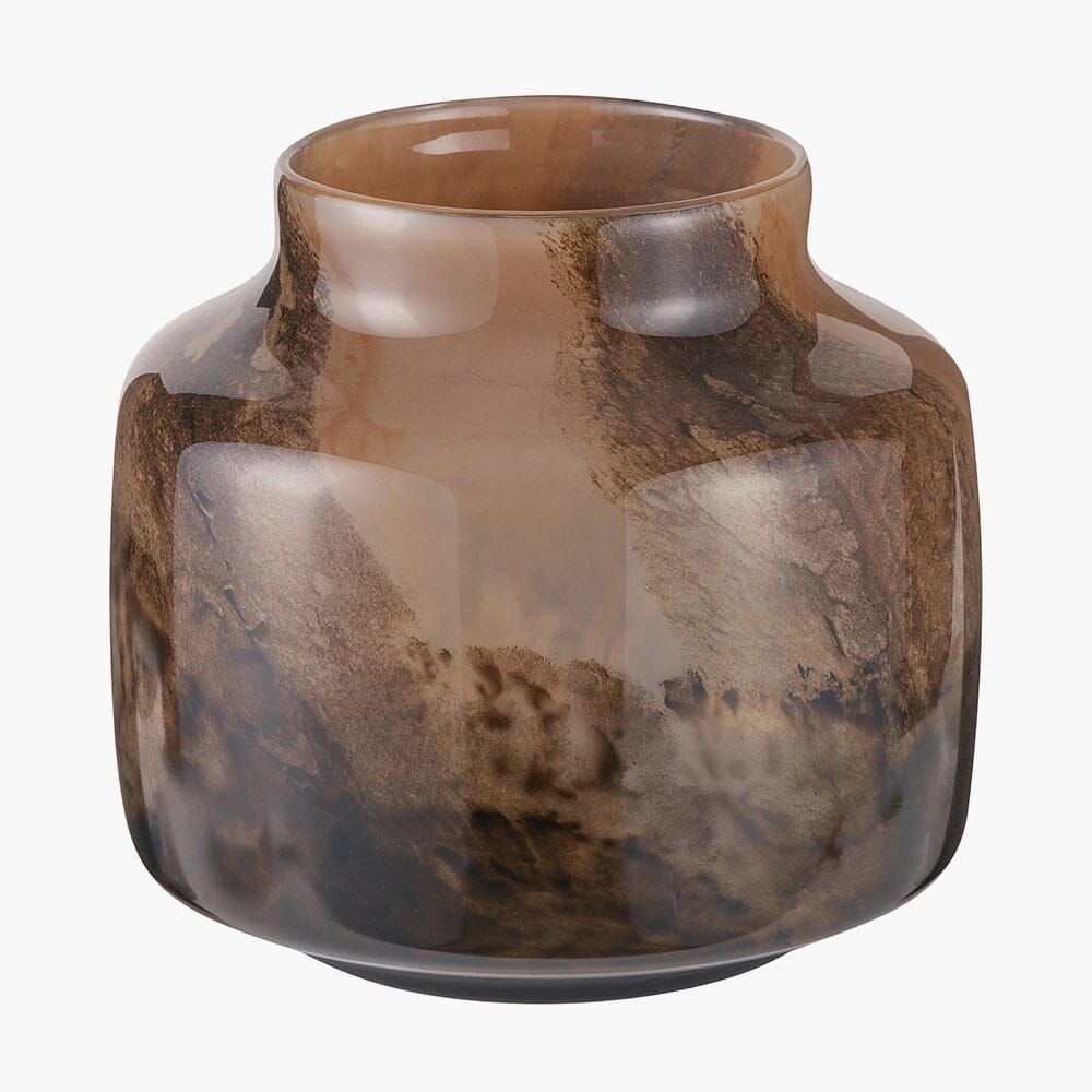 Astraea Brown Marble Effect Glass Vase Accessories 