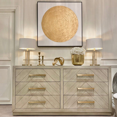 Astratto Gold Textured Circle Canvas Wall Art with Black Frame Accessories 