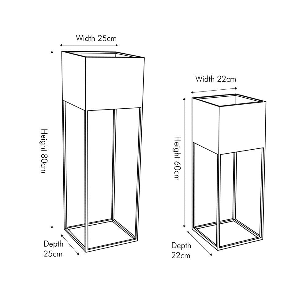 Astrid Graphite Metal Decorative Planters - Set of 2 Accessories 