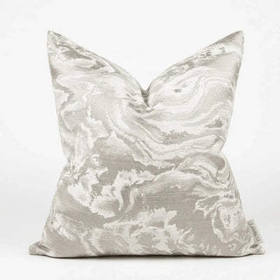 Aurora Cream & Taupe Marble Effect Feather Filled Cushion - 50x50cm Textiles 