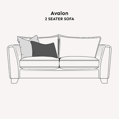 Avalon Charcoal Textured Velvet Sofa Range Sofa 2 Seater 