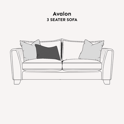 Avalon Charcoal Textured Velvet Sofa Range Sofa 3 Seater 