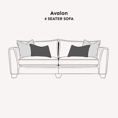 Avalon Charcoal Textured Velvet Sofa Range Sofa 4 Seater 