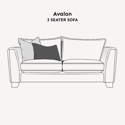 Avalon Neutral Velvet Sofa Range with Monochrome Accents 2 Seater 