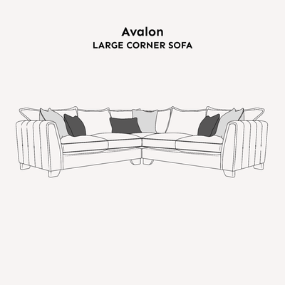 Avalon Neutral Velvet Sofa Range with Monochrome Accents Large Corner 