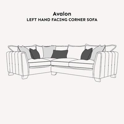 Avalon Neutral Velvet Sofa Range with Monochrome Accents Left Hand Facing Corner 