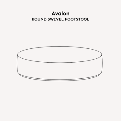 Avalon Neutral Velvet Sofa Range with Monochrome Accents Swivel Footstool 