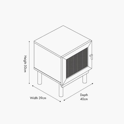 Averso Natural Rattan 1 Door Bedside Table Furniture 
