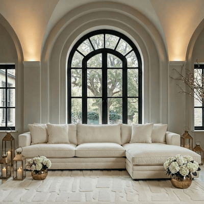 Avienne Cream Chenille Right Hand Facing Chaise End Sofa Sofa 