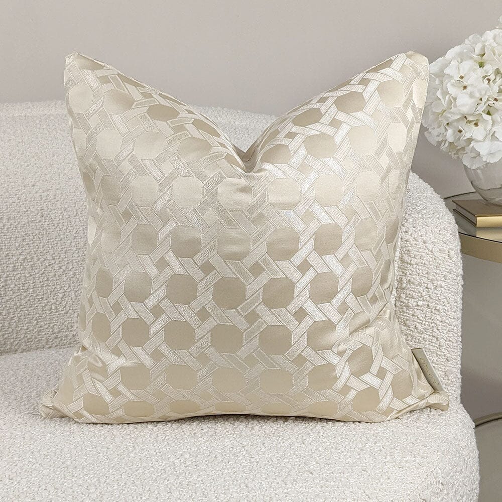 Aylin Gold Geometric Print Cushion Cover - 45x45cm Textiles 