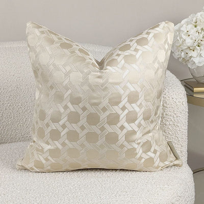 Aylin Gold Geometric Print Cushion Cover - 45x45cm Textiles 
