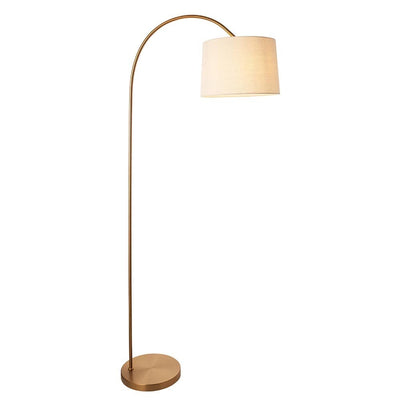 Azra Brass Floor Lamp with Neutral Shade Lighting 