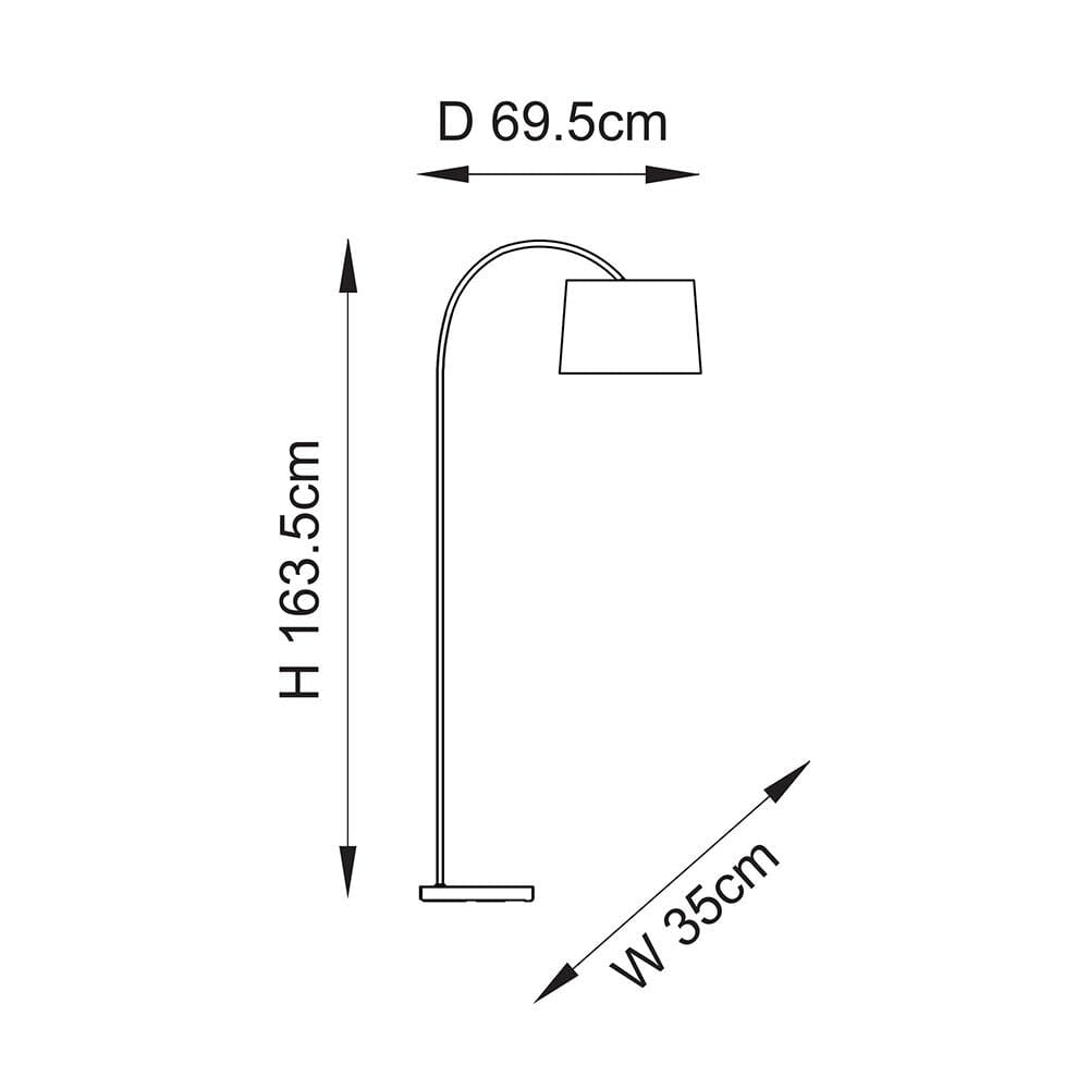 Azra Brass Floor Lamp with Neutral Shade Lighting 