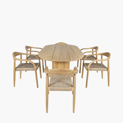 Bali Luxury Teak Outdoor 6 Seater Dining Set Outdoor 