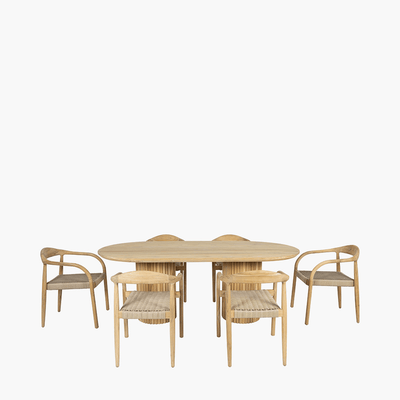 Bali Luxury Teak Outdoor 6 Seater Dining Set Outdoor 