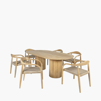 Bali Luxury Teak Outdoor 6 Seater Dining Set Outdoor 