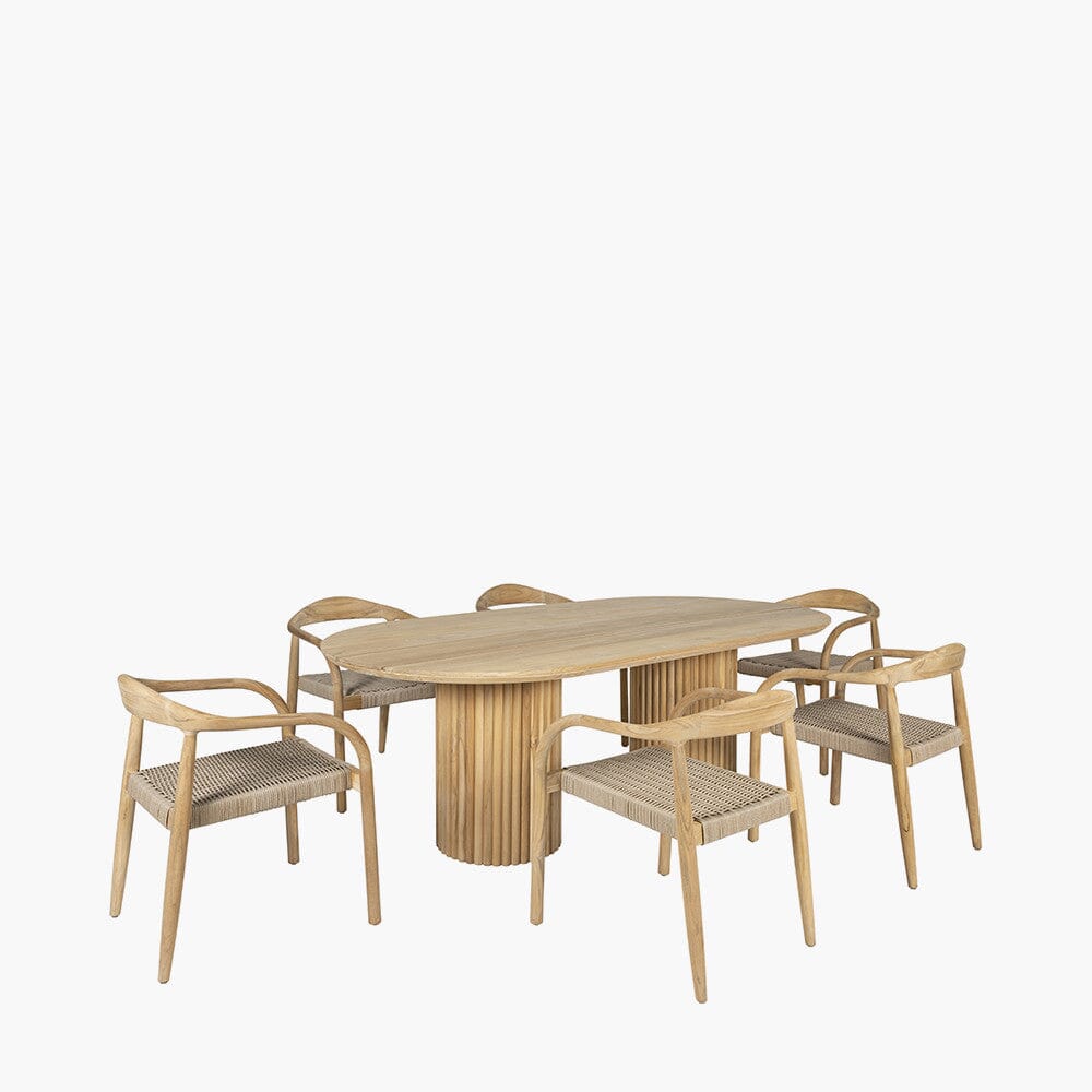 Bali Luxury Teak Outdoor 6 Seater Dining Set Outdoor 