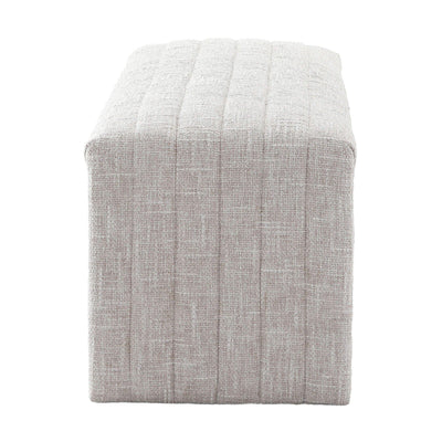 Balkan Cream Chenille Bench with Channel Stitching Furniture 