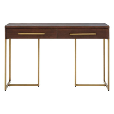 Bancha Dark Wood Console Table with Herringbone Detail Furniture 