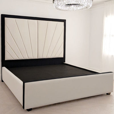 Barcelona Cream & Black Sunburst Bed MTO Beds and Headboards 