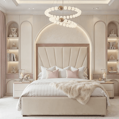 Barcelona Cream & Pink Sunburst Bed 