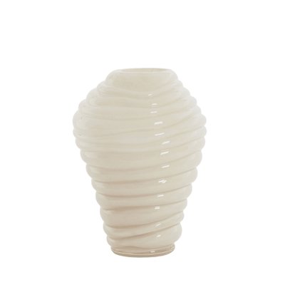 Bareta Cream Ribbed Glass Vase Accessories 
