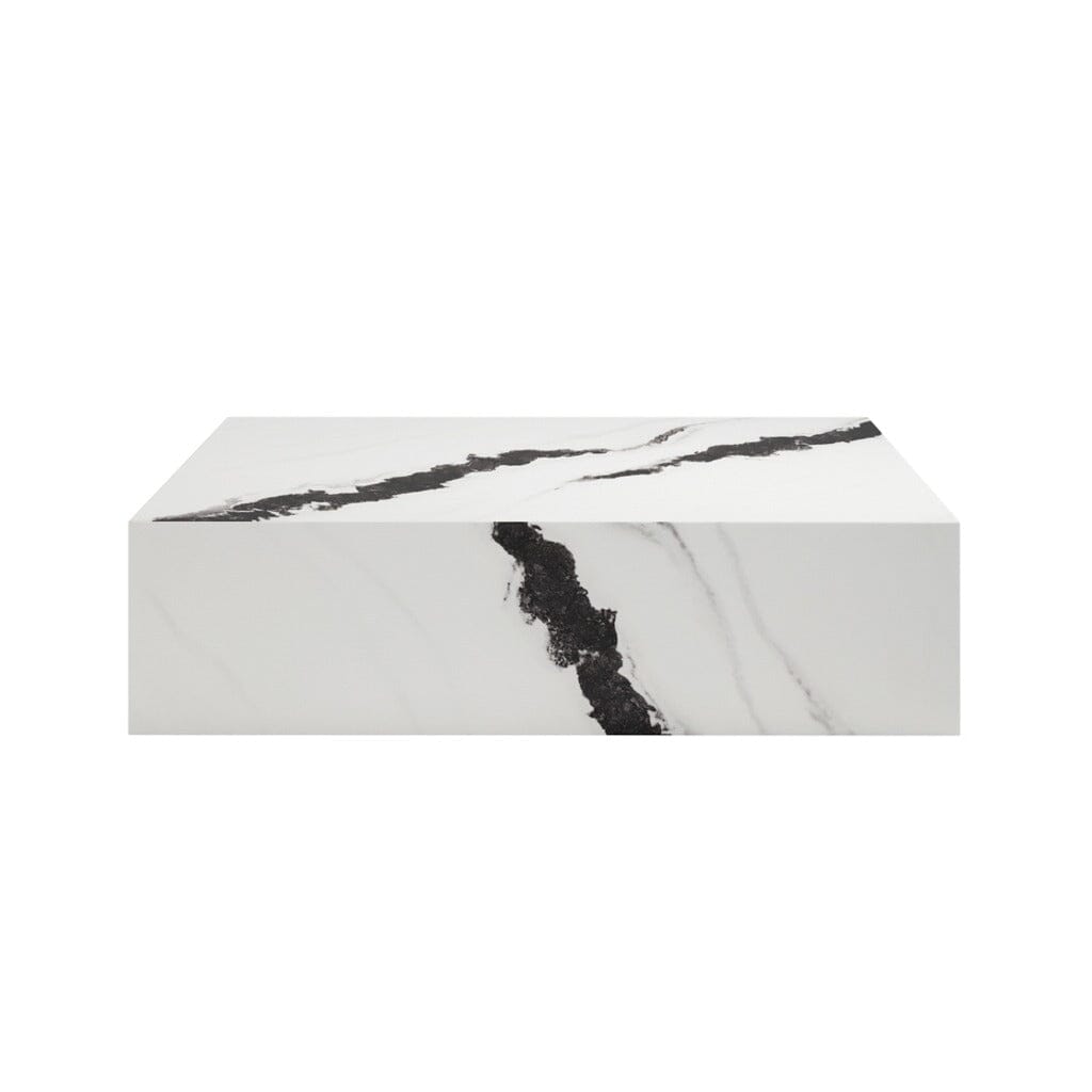 Beckham Black & White Marble Rectangular Coffee Table Furniture 