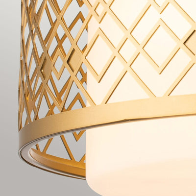 Belgrave Gold Diamond Pattern Flush Ceiling Light Lighting 