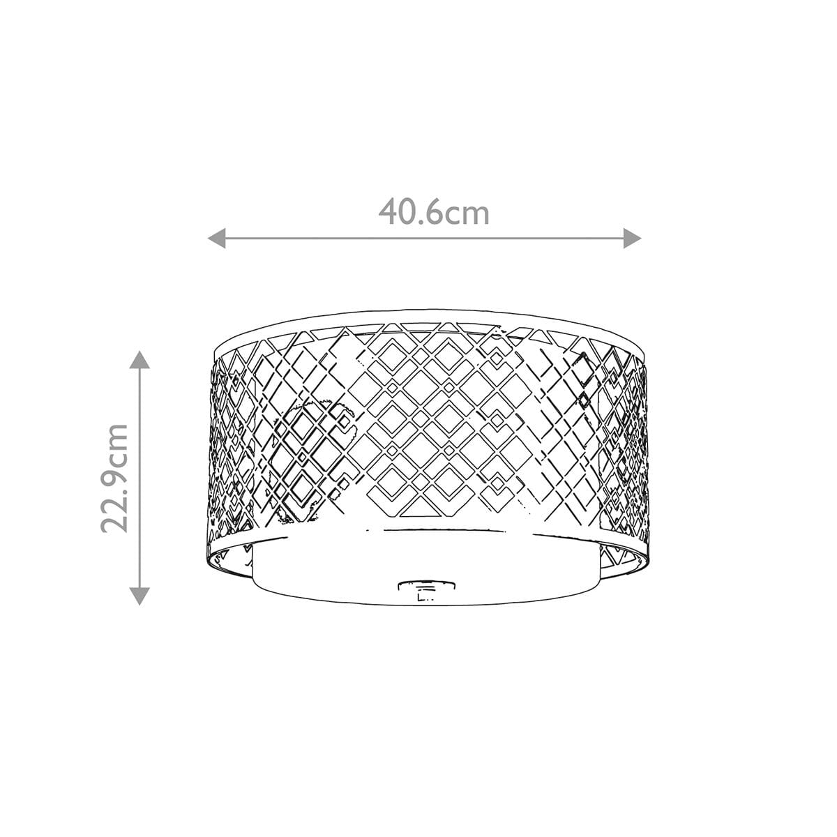 Belgrave Gold Diamond Pattern Flush Ceiling Light Lighting 