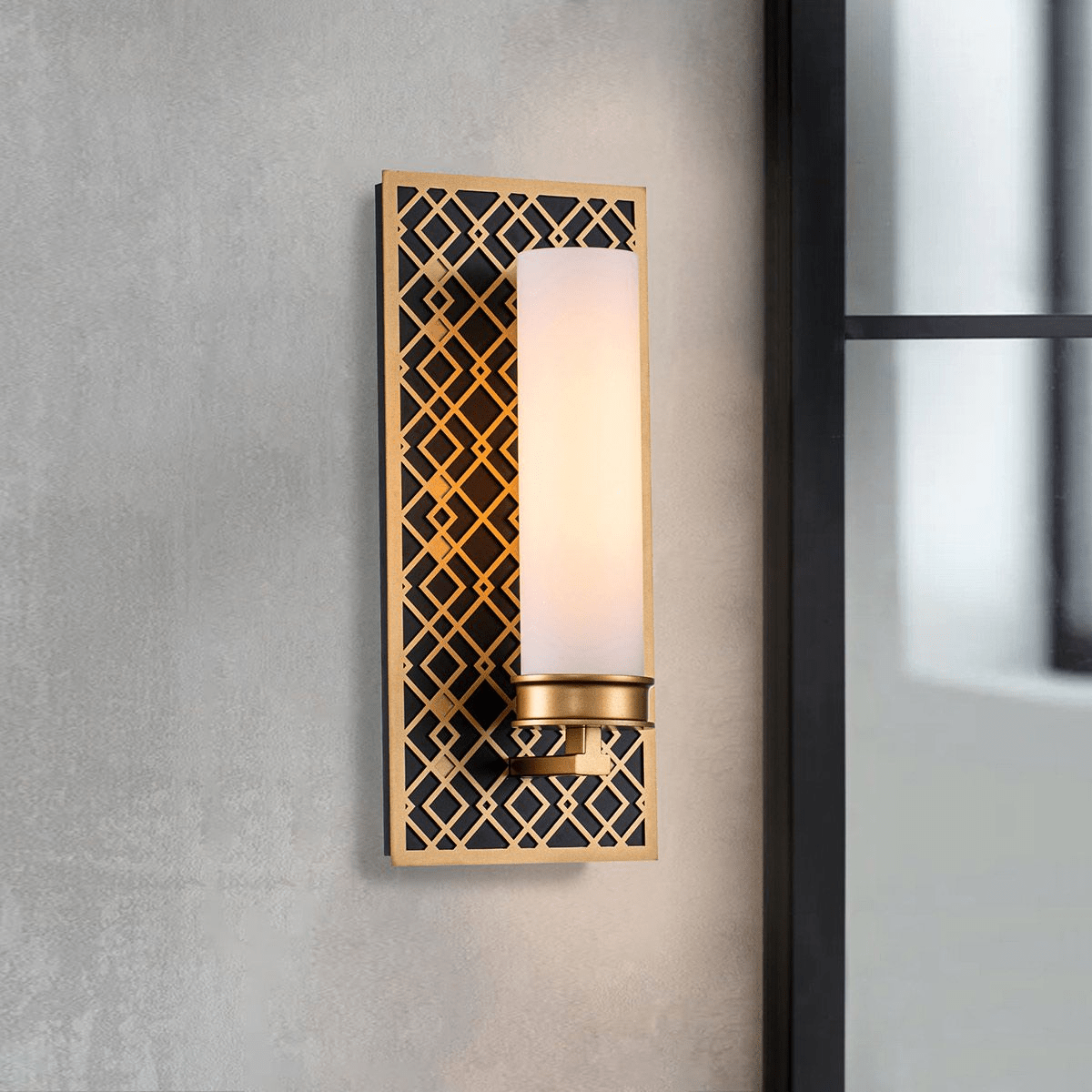 Belgrave Gold Diamond Pattern Wall Light Lighting 
