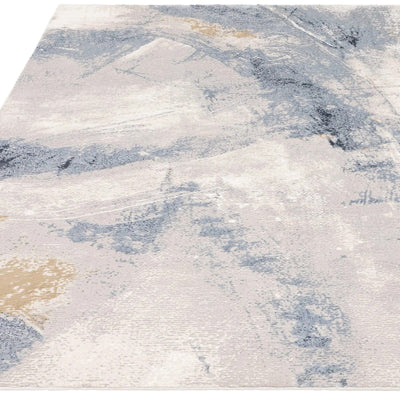 Bella Blue & Cream Abstract Rug Textiles 