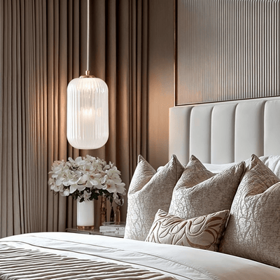 Bellamy White Glass & Gold Ribbed Glass Pendant Ceiling Light Lighting 