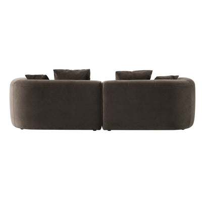 Bellina Brown Velvet Luxury 4 Seater Sofa Sofa 